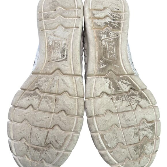 BOBS from Skechers Woven Womens Flats Shoes Cream Size 8 Nice Condition - Picture 9 of 10